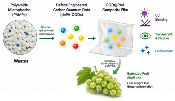 微塑料变身发光纳米材料：碳量子点薄膜为食品包装&ldquo;挡住&rdquo;紫外线